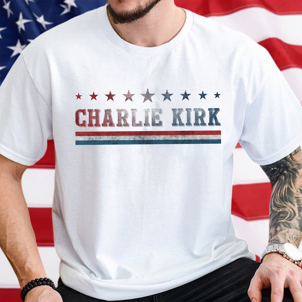 RIP American Charlie Kirk Patriot Memorial Bright Shirt LM32 65497