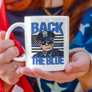 Trump Back The Blue White Mug, Police For Trump Mug HA75 64322