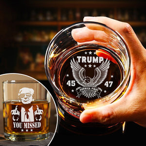 Trump Won 45 47 Engraved Whiskey Glass HO82 65294