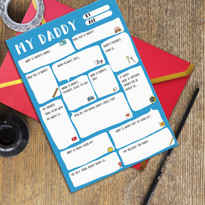 Daddy Fathers Day Card,Funny Fathers Day Gift,Dad Gift from Son Daughter,Fathers Day Gift Ideas,Fill in the Blanks Keepsake Card……