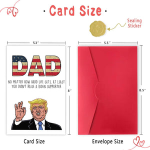 Funny Trump Fathers Day Card for Dad, Humor Trump Father'S Day Card Gift from Wife Son Daughter, Trump Birthday Greeting Card for Dad, Unique Dad Card