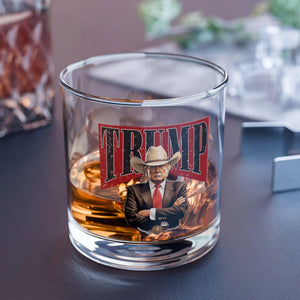 Badass Donald Trump Whiskey Glass, 47 President, MAGA, Right Wing, Conservative Gift, Republican Christmas Gift, Rocks Glass, Political Gift