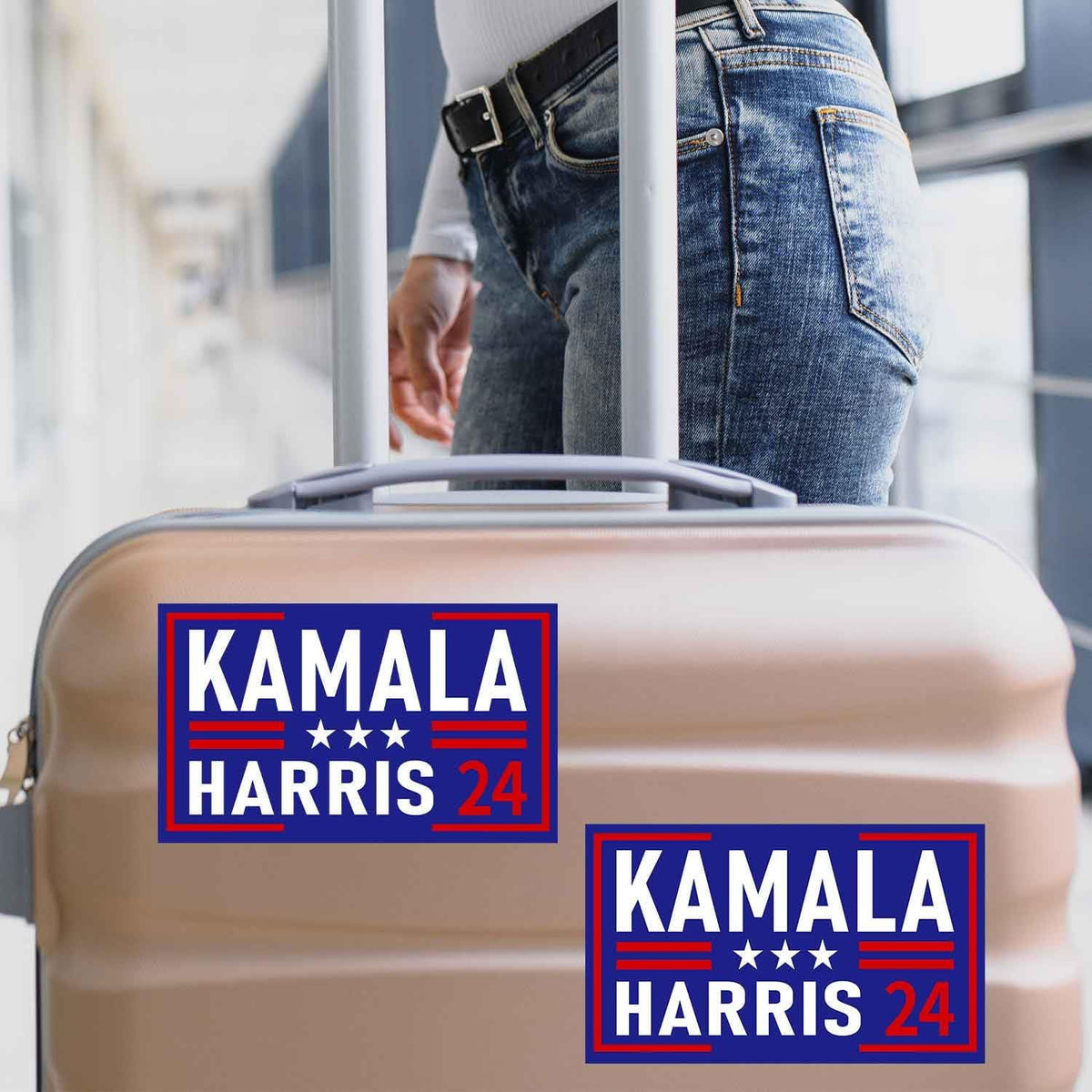 2Pcs 4X6 Inches Waterproof Kamala Harris Stickers Kamala Harris Decals for Car Bumper Laptop Botters and Car Window Decoration Blue