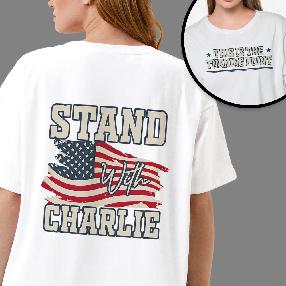 Justice For Charlie Kirk - This Is The Turning Point Back And Front Bright Tee LM32 65553