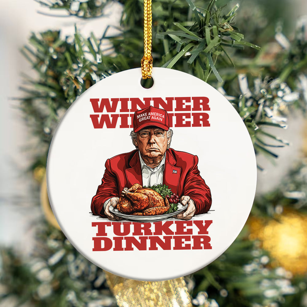 Make America Great Again with Trump Turkey Dinner Ceramic Ornament LM32 63895