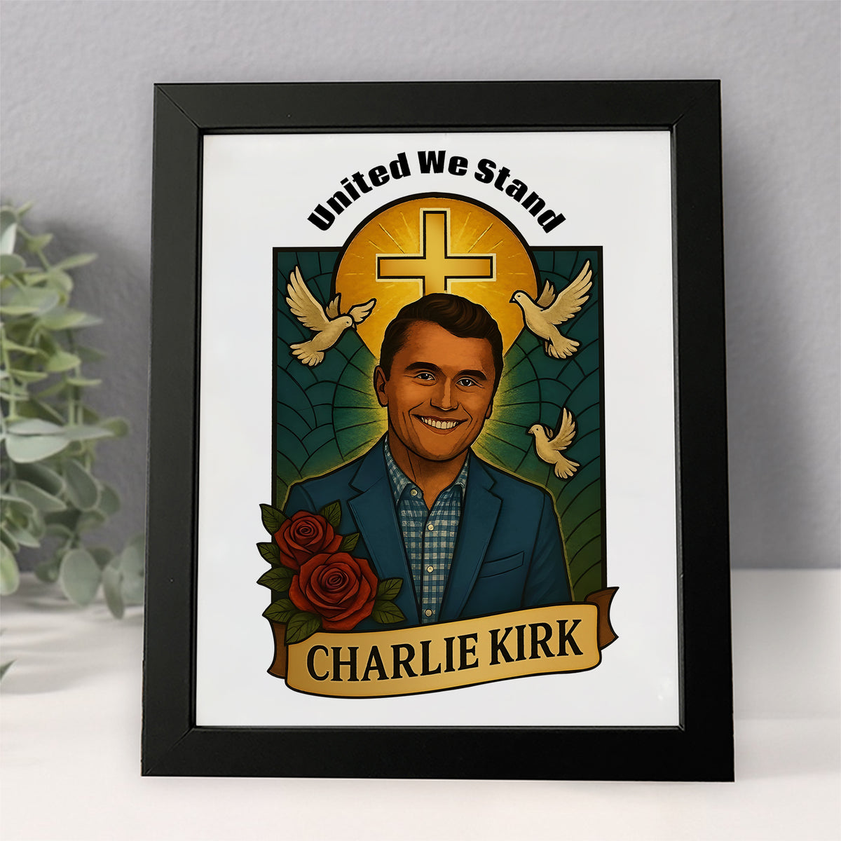 United We Stand Charlie Kirk Tribute Memorial Picture Frame LM32 65587