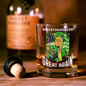 Donald Trump Make St Patrick's Day Great Again Whisky Glass Funny Irish Day Gift LM32 67186