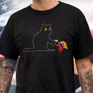 Kamala Harris 2024 Victory Black Cat vs. GOP Elephant Shirt HA75 63448