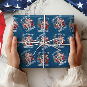 Trump I'll Be Home For Christmas 2024 Wrapping Paper LM32 65009