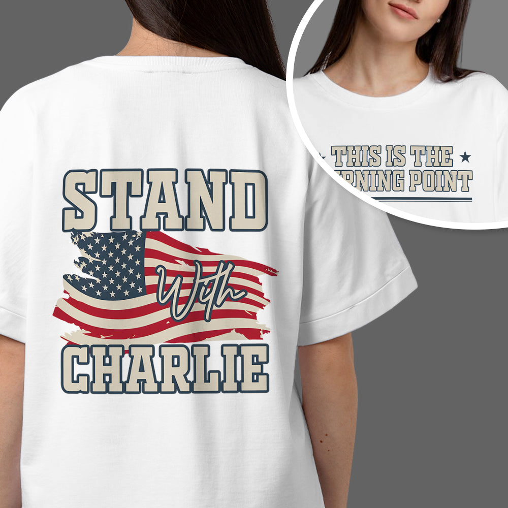 Justice For Charlie Kirk - This Is The Turning Point Back And Front Bright Tee LM32 65553