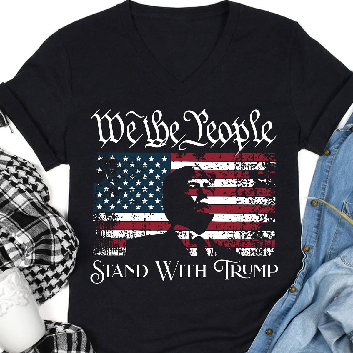 We The People Stand With Trump Shirt | Donald Trump Homage Shirt | Donald Trump Fan Tees C904 - GOP