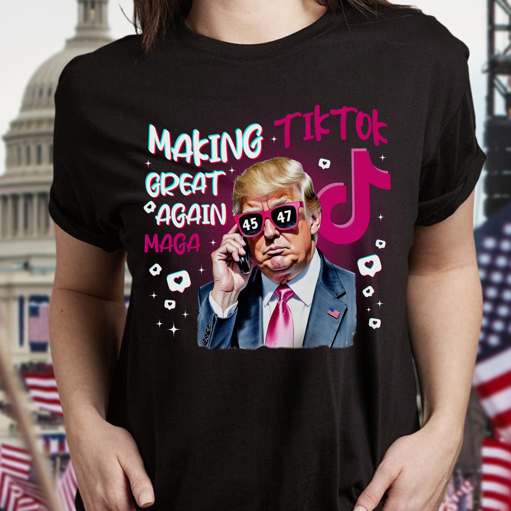 Trump Save Tiktok - Making TikTok Great Again Dark Shirt CH07 67298