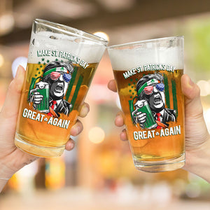 Trump Make St Patrick's Day Great Again Beer Glass LM32 65113