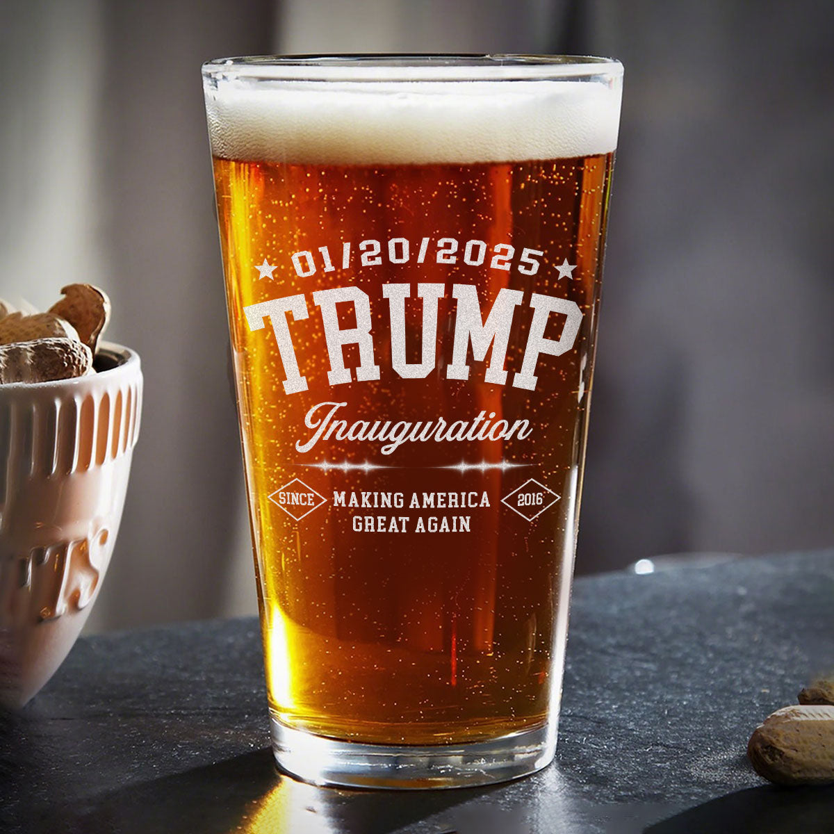 Patriotic Trump Inauguration We’ve Achieved Something Great Engraved Beer Glass LM32 65177