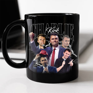 Patriotic Tribute to Charlie Kirk Vintage Black Mug LM32 65765