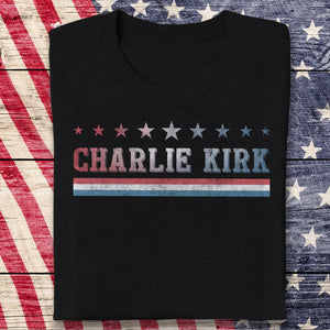 RIP American Charlie Kirk Patriot Memorial Dark Shirt LM32 65495