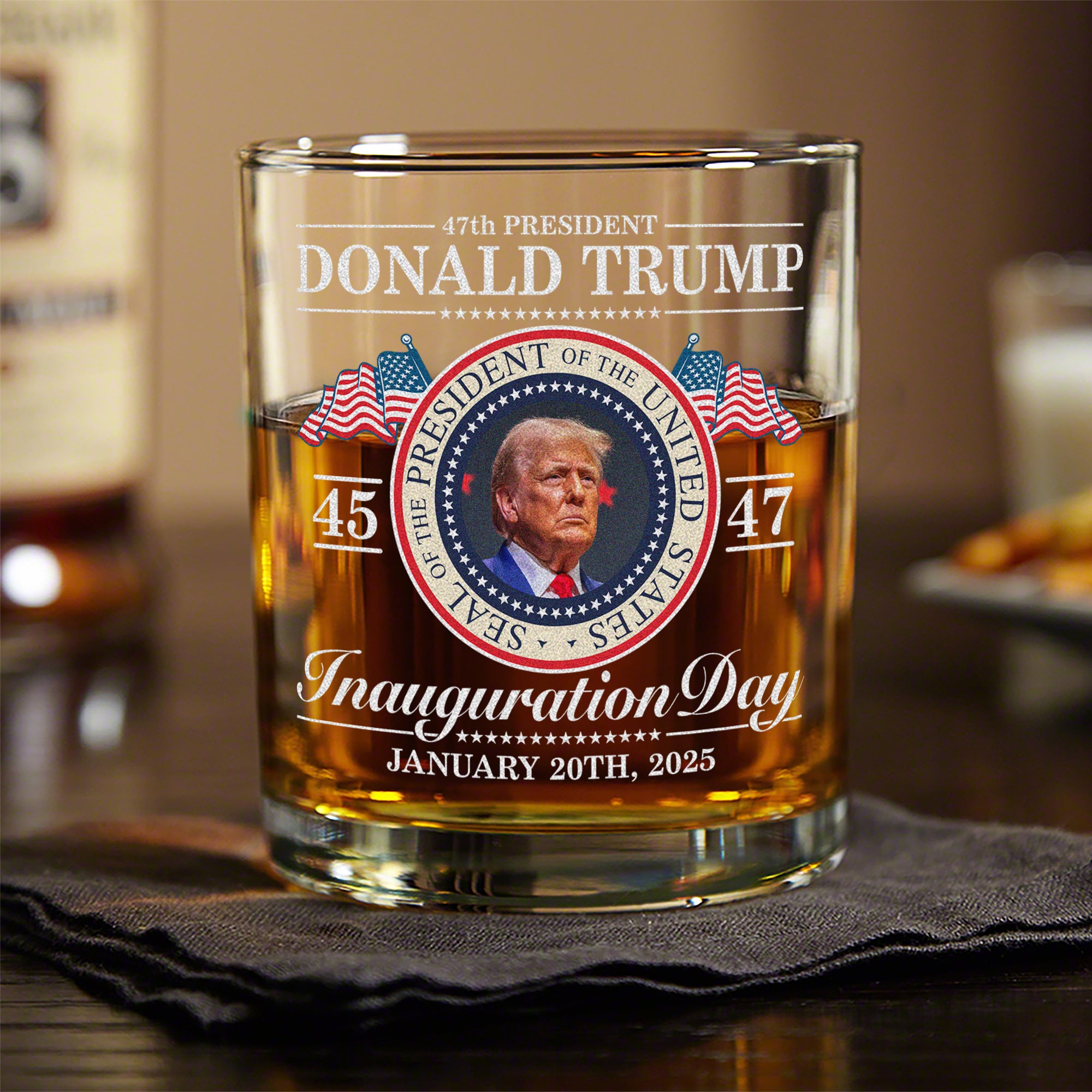 Donald Trump 47th President - Inauguration Day 2025 Edition Whiskey Glass LM32 65107