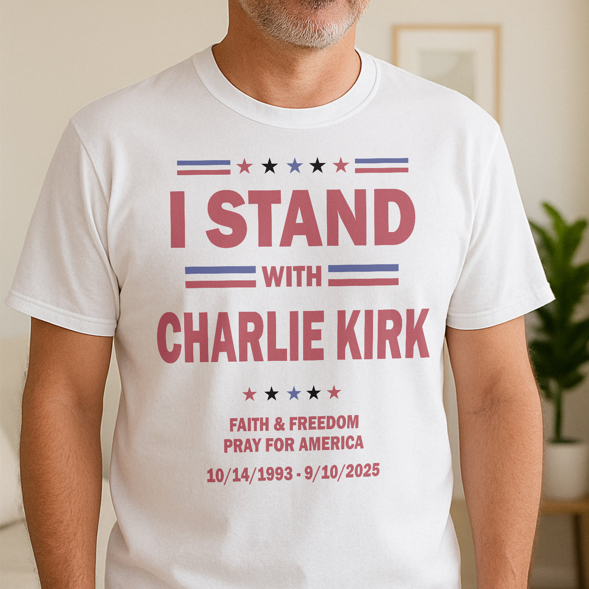 I Stand With Charlie Kirk, Faith & Freedom Bright Shirt LM32 65481
