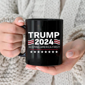 Trump 2024 Keeping America First Black Mug HO82 62752