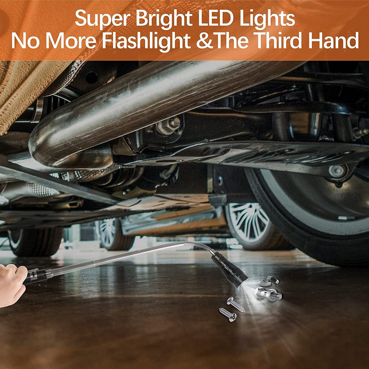 Fathers Day Dad Gifts for Him Magnetic Flashlight Pickup Tool Stocking Stuffers for Men Cool Magnet Telescoping Gadgets with LED Valentines Day for Mens Husband Christmas Gifts