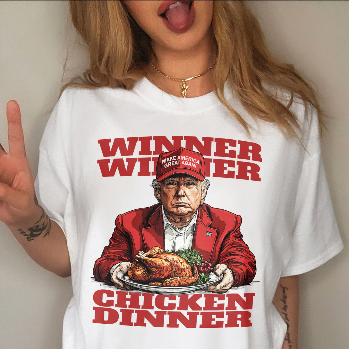 Trump Winner Chicken Dinner Bright Shirt LM32 63891