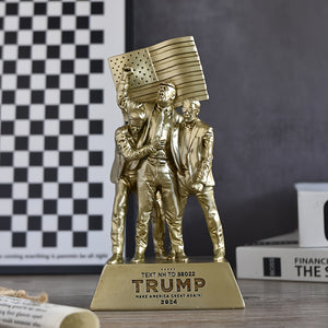 Trump Assassination Resin Craft Sculpture - Donald Trump 2024 for Trump Supporters and Patriotic Americans - Trump Gifts HA75