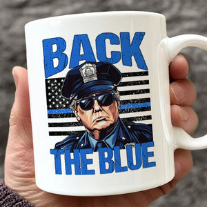 Trump Back The Blue White Mug, Police For Trump Mug HA75 64322