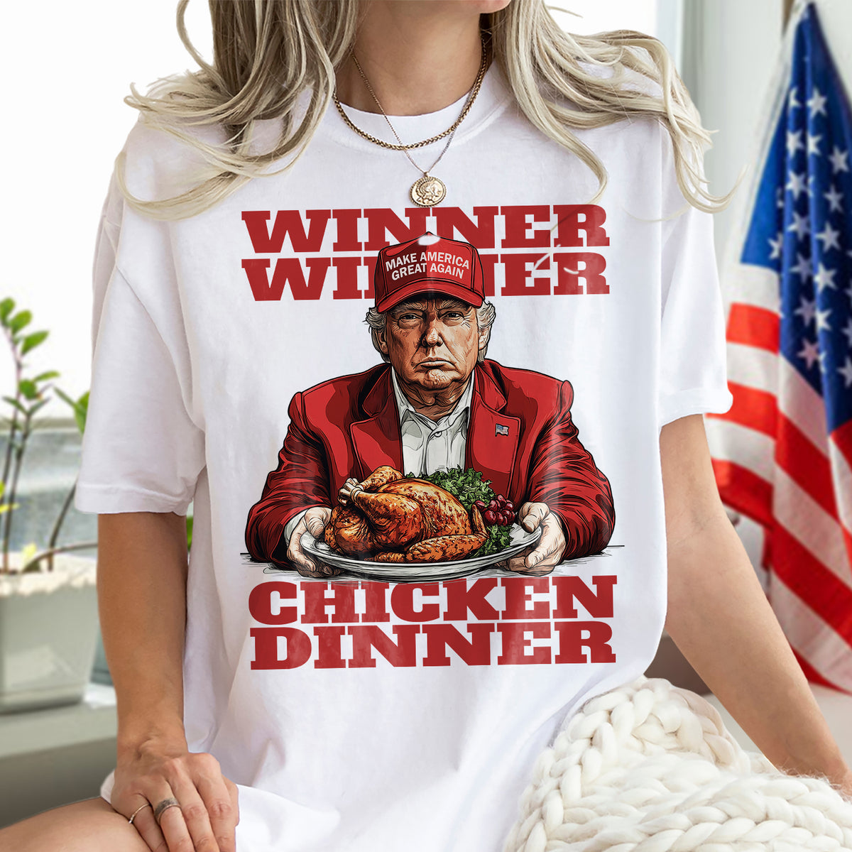 Trump Winner Chicken Dinner Bright Shirt LM32 63891