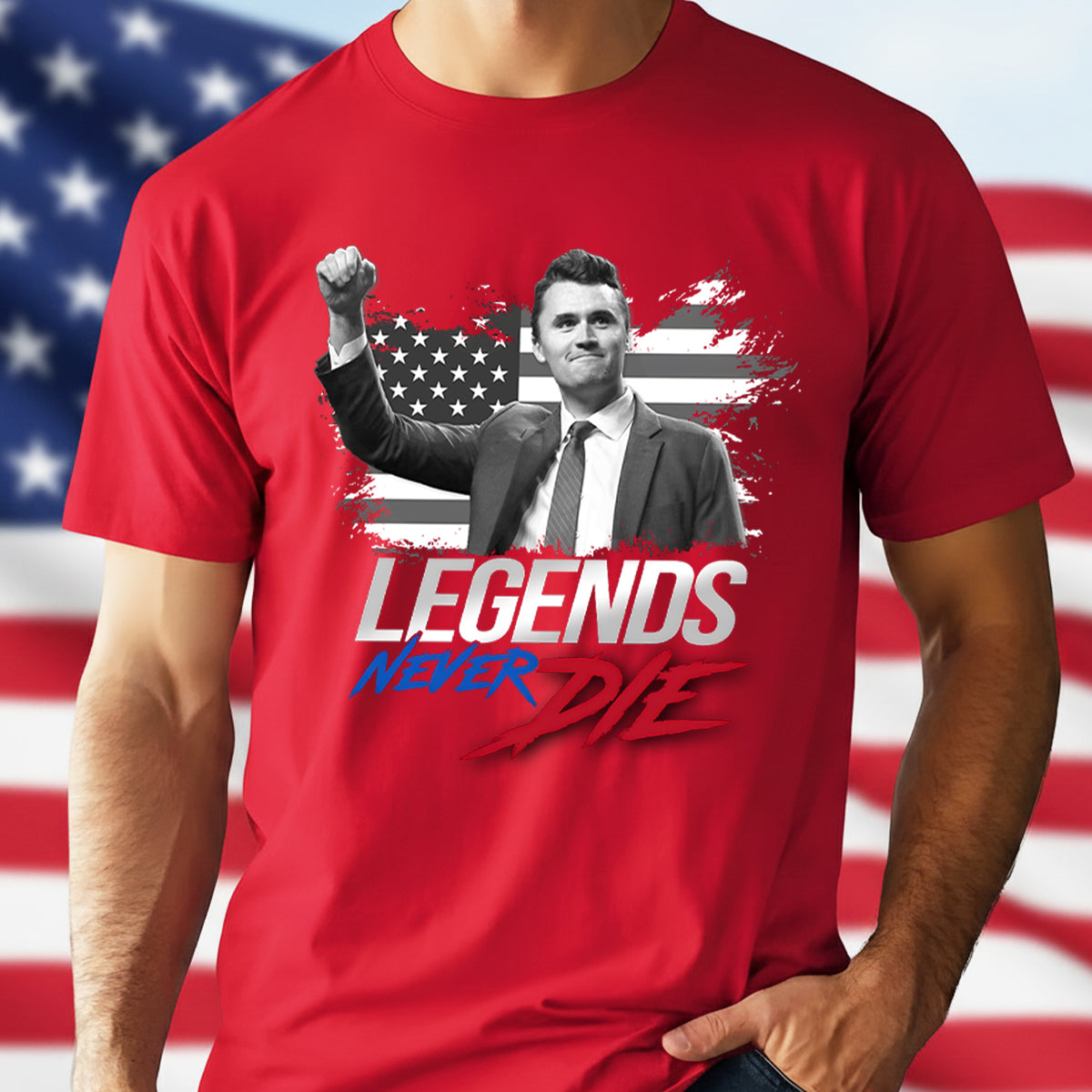 Pray For Charlie Kirk, Legends Never Die, Memorial Dark Shirt LM32 65569