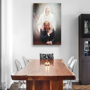 Jesus and Trump Wooden Framed Wall Art Perfect Gift, Wall Decor HA75