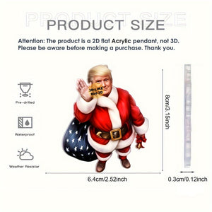 8Pcs/1Set Christmas TRUMP Dwarves 2D Acrylic Ornament Christmas Decorations, Funny Cute Christmas Trump HA75