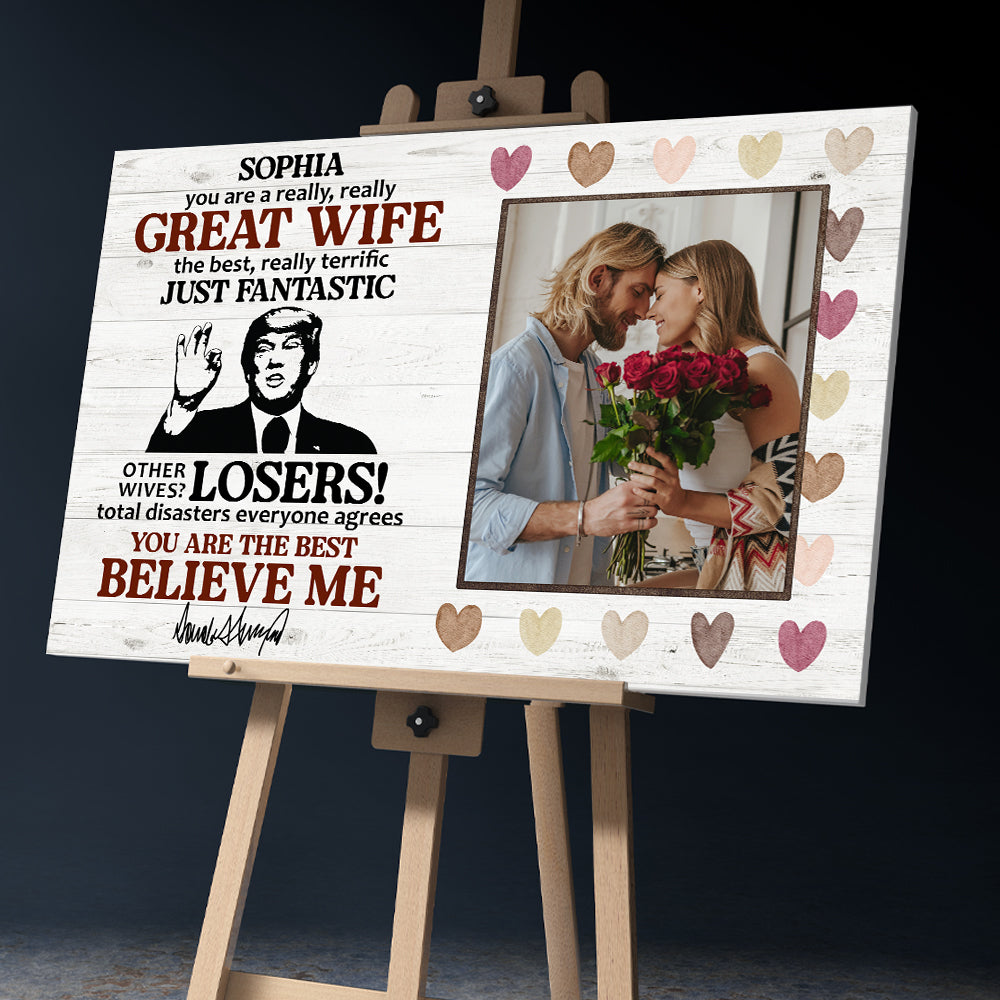 Custom Photo You're Really Great Canvas Wife Gifts For Mother's Day From Husband HA75 64386