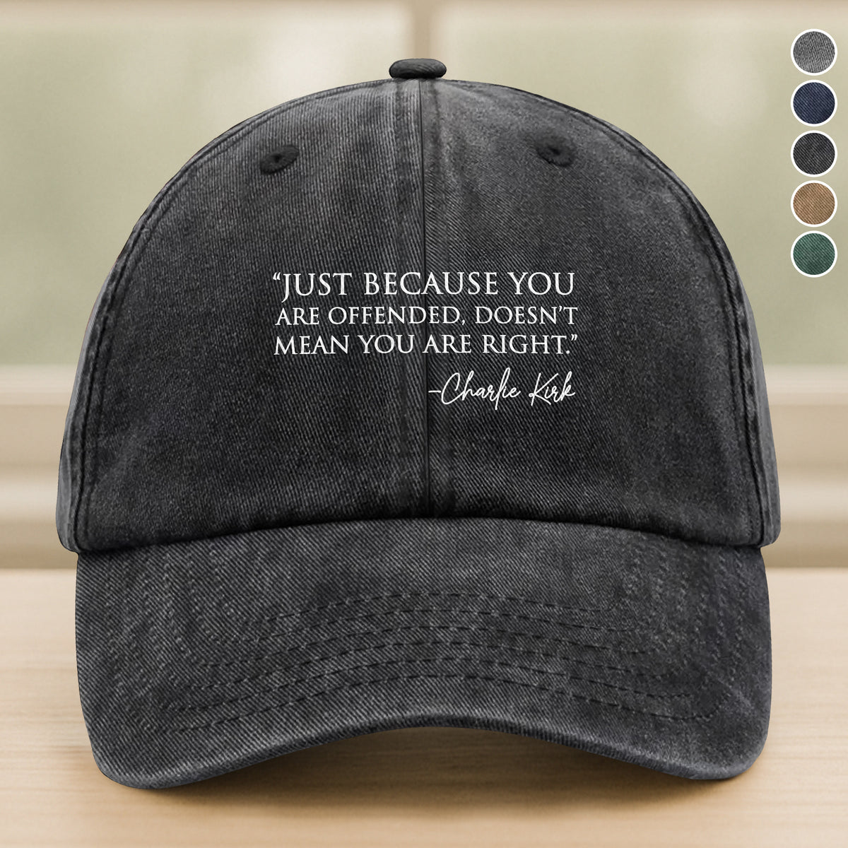 Pray For Charlie Kirk A True Patriot Washed Denim Baseball Cap HO82 65952