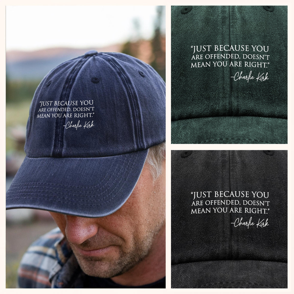 Pray For Charlie Kirk A True Patriot Washed Denim Baseball Cap HO82 65952