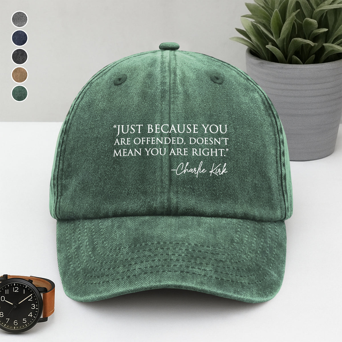 Pray For Charlie Kirk A True Patriot Washed Denim Baseball Cap HO82 65952