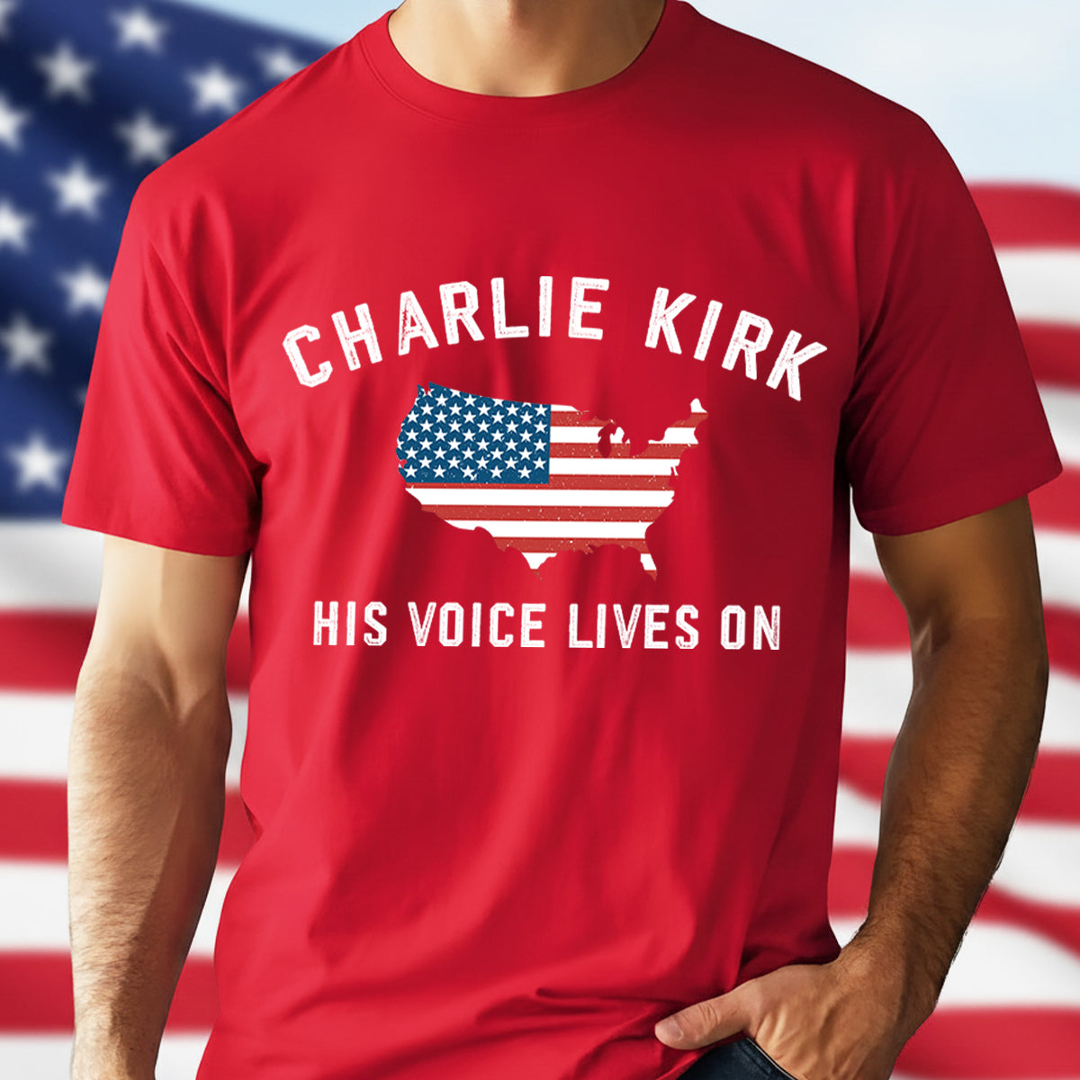 Charlie Kirk - His Voice Lives On Dark Shirt LM32 65461