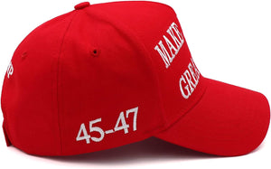 Trump 2024 45-47 MAGA Hat Make America Great Again Donald Trump Slogan with USA Flag Baseball Cap