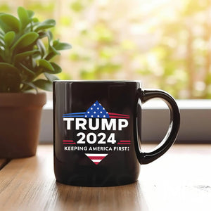 Keeping America First Trump 2024 Black Mug HO82 62758