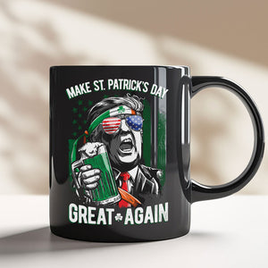 Trump Make St Patrick's Day Great Again Black Mug LM32 65117