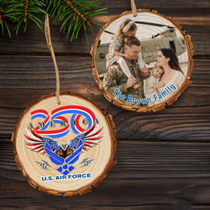 Custom Photo America 250 US Air Force Wood Slice Ornament N369 64597