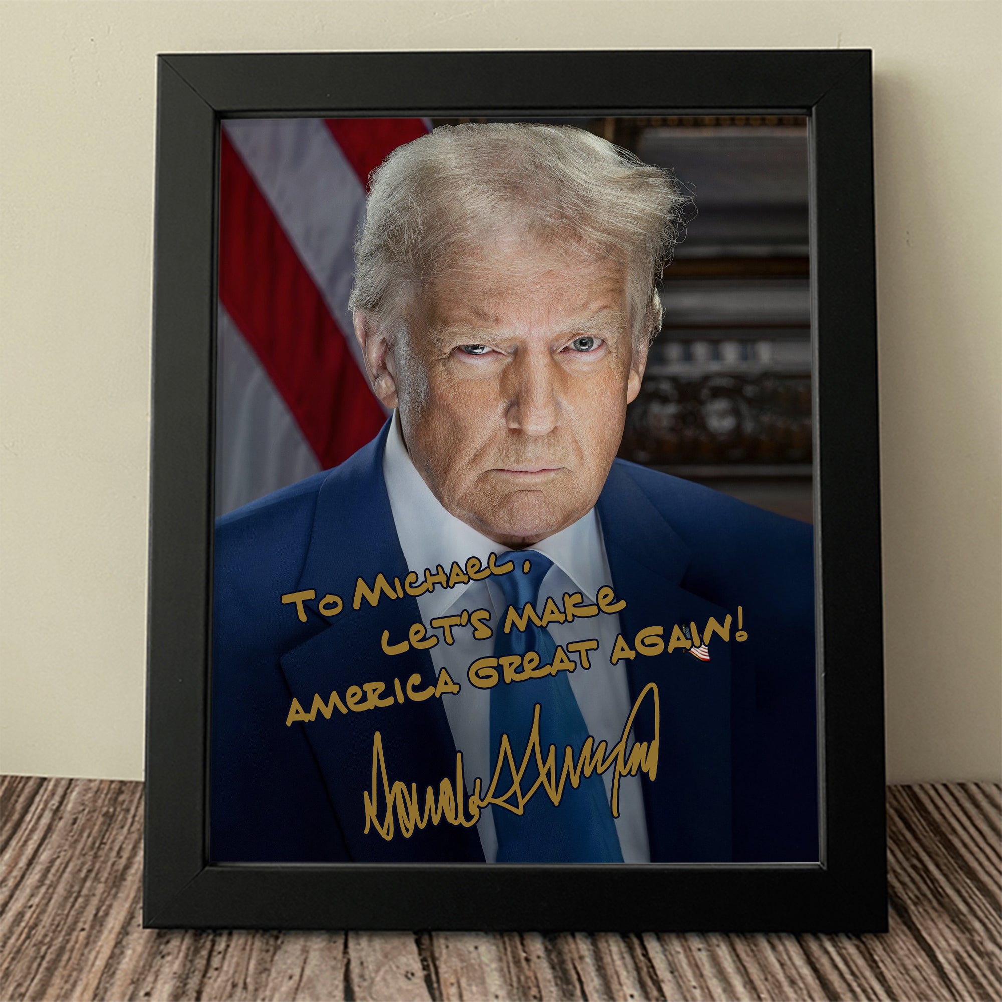 Custom Name President Trump Make America Great Again Picture Frame TH10 64347