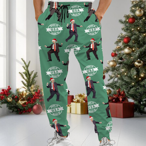 Trump Dancing A Little Bit Crazy Made in USA Christmas Sweatpants LM32 63963