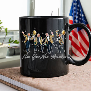 New Year New America Humorous Dancing Trump Black Mug HA75 64290