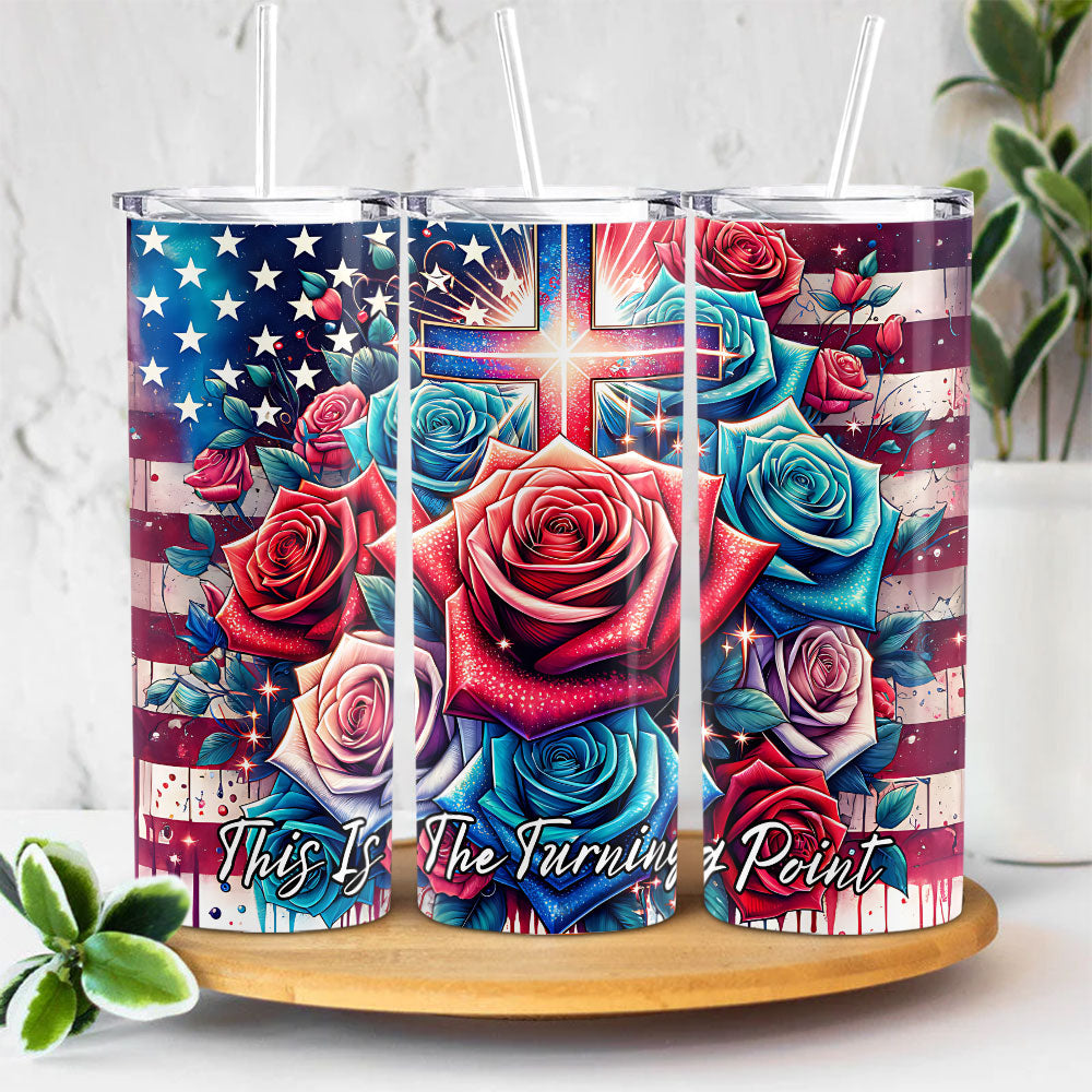 This Is The Turning Point - Charlie Kirk With Rose Tumbler HO82 66012