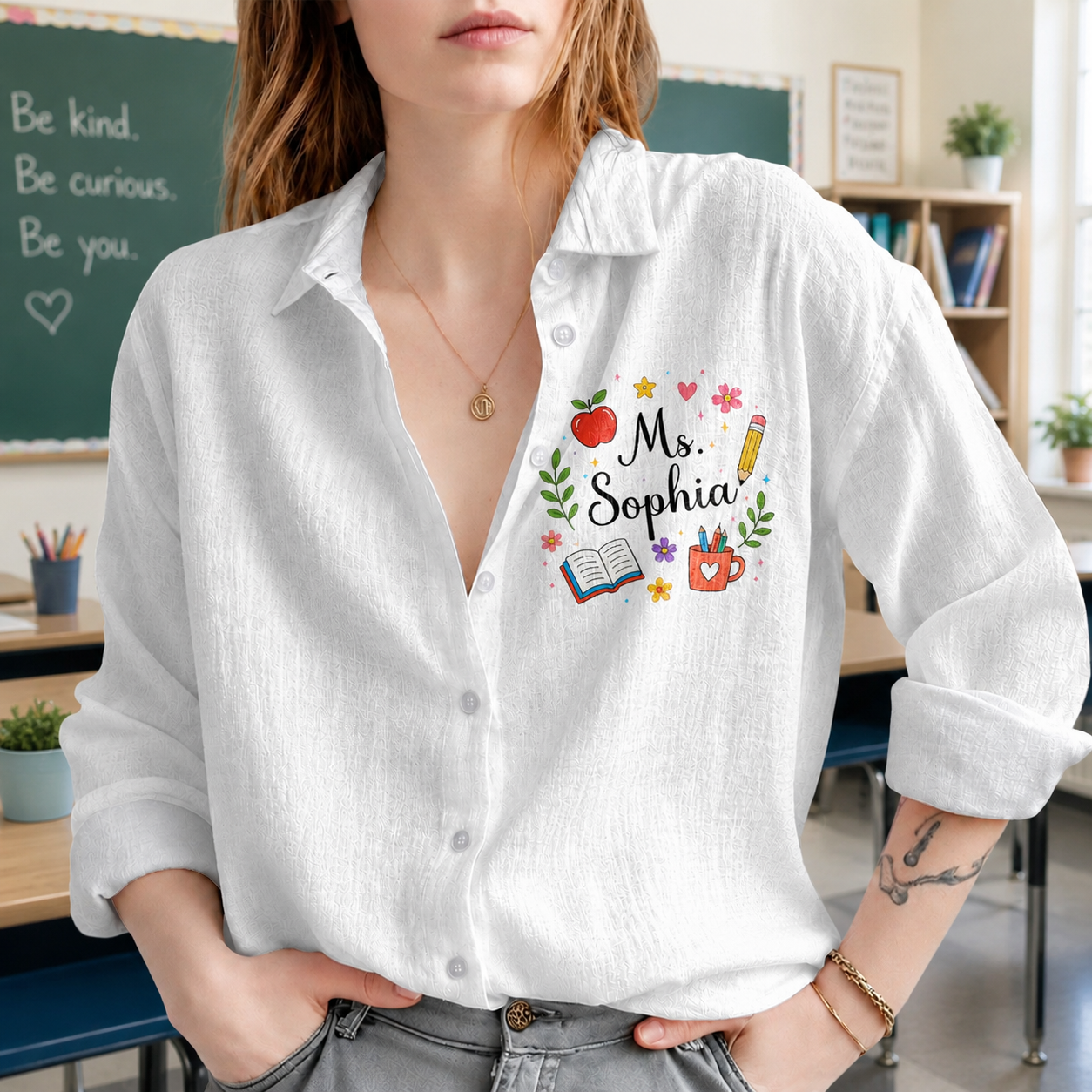 Custom Teacher Name Back To School Blouse Shirt CH07 180024