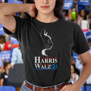 Harris Waltz 2024 Election Funny Cat Kamala Harris Dark Shirt HO82 65086