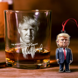 Custom Name President Donald Trump Engraved Rock Glass HA75 62566