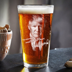 Custom Name President Donald Trump Engraved Beer Glass N304 62542 HO82