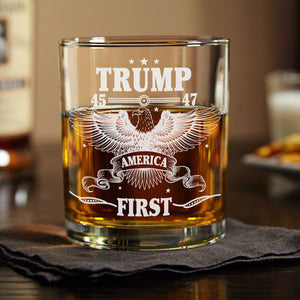 Proud To Stand With Our President Trump US Election Engraved Whiskey Glass HO82 65298