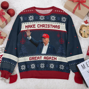 Personalized Make Christmas Great Again Trump All-Over-Print Ugly Sweater HO82 65160